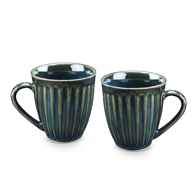 RAJ ROYAL Ceramic Mugs 250ml - Coffee/Tea Mugs - Microwave, Dishwasher Safe Tea Cups for Daily Use & Party (Set of 2 Cups)