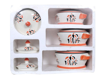 RAJ ROYAL Ceramic Pottery Casseroles with Lid for Home Kitchen Dinning Serving Ware Storage Containers - Combo Pack of 3