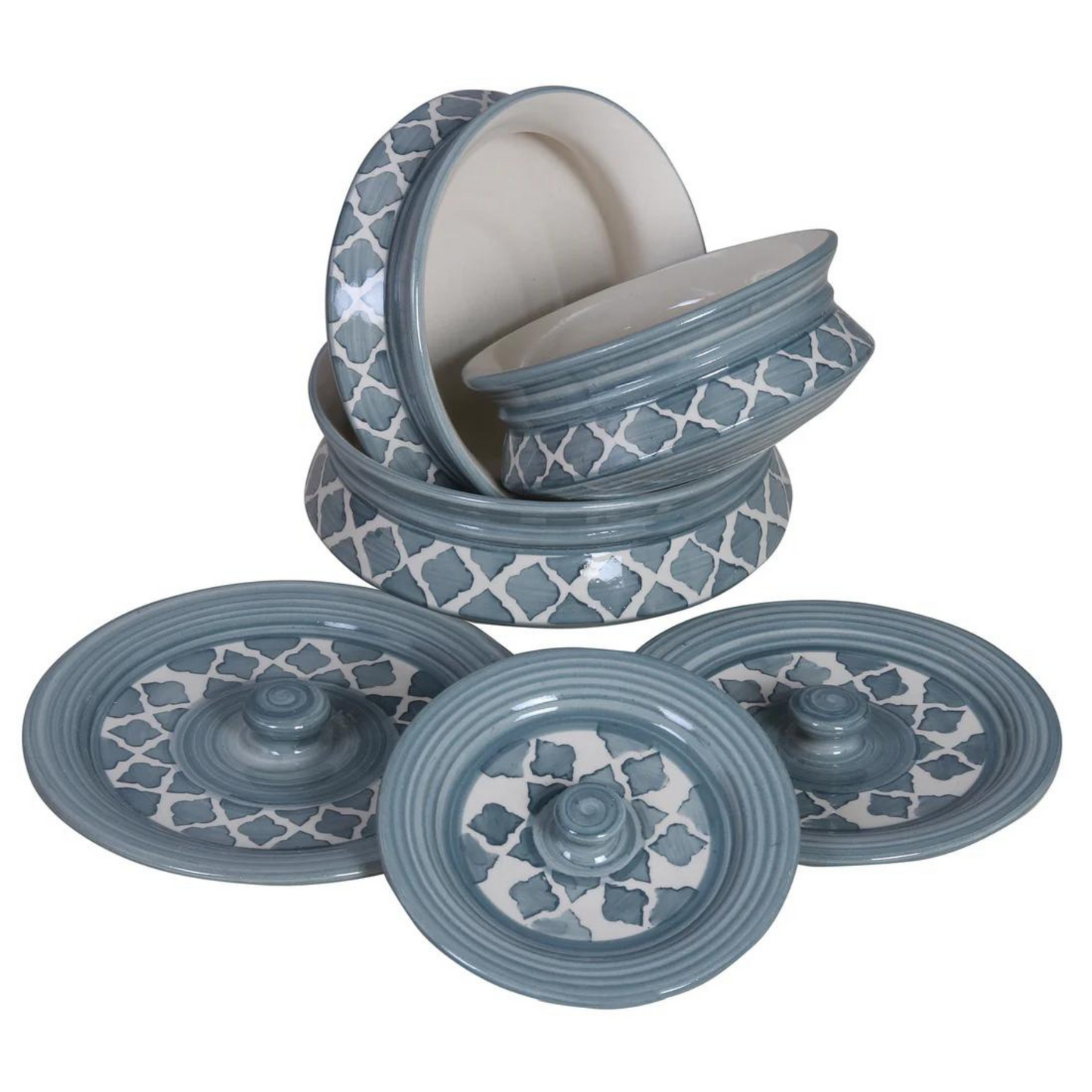 Raj Royal Ceramic Dinning Serving /Snack/ Mixing /Vegetable / Cereal / Soup / Salad / Tableware / Pudding Multipurpose / Desert / Food Storage Container Donga/ Degchi/ Handi / Casserole .