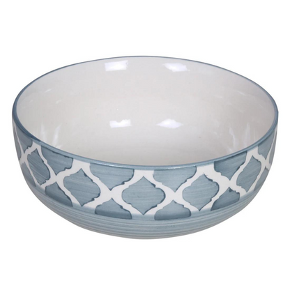 Raj Royal Ceramic Dinning Serving /Snack/ Mixing /Vegetable / Cereal / Soup / Salad / Tableware / Pudding Multipurpose / Desert / Food Storage Container / Hand Painted   Green Line Bowl Set of 4 /Microwave Safe/(1300 ML, 700 ML, 500 ML, 300 ML)