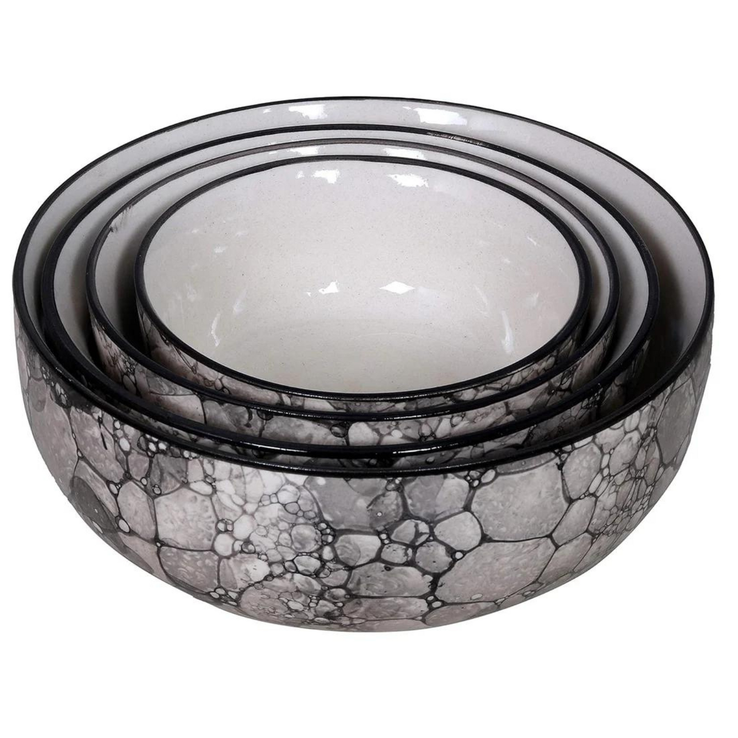 RAJ ROYAL Handmade Ceramic Serveware Bowls Dessert Latest Green Design Bowl Dinner Set of 4 Pc's as a Kitchen Serving Set Pudding Multipurpose Katori for Serving Dish in Home