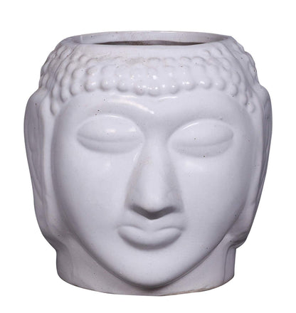 RAJ ROYAL Handcrafted Ceramic Bhuddha Shape Flower Vase for Living Room Handmade Decorative Vases Pot Planter for Garden for Home Office Decoration Pots 1 Piece