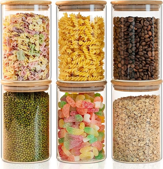RAJ ROYAL Borosilicate Airtight Food Storage Jar with Wooden Lid Capacity  2000 ML