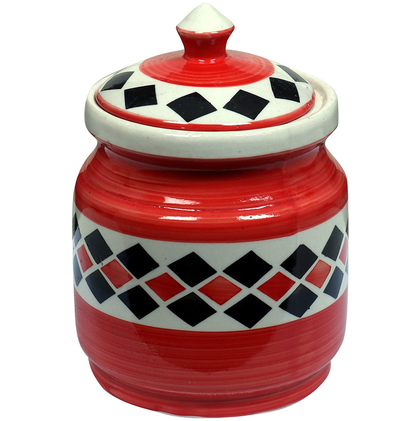 RAJ ROYAL Ceramic Storage Container Jar with Lid Storage Canister Red
