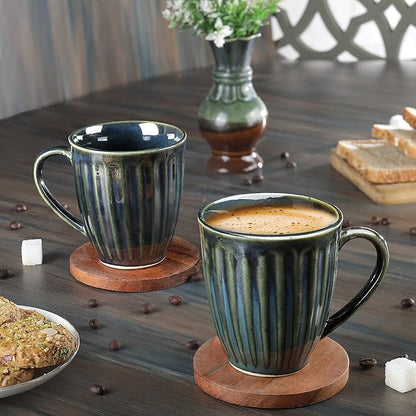 RAJ ROYAL Ceramic Mugs 250ml - Coffee/Tea Mugs - Microwave, Dishwasher Safe Tea Cups for Daily Use & Party (Set of 2 Cups)