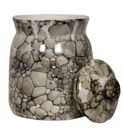 RAJ ROYAL Ceramic Storage Container Jar With Lid - Storage Canister (Grey) - 1.25 Kilogram
