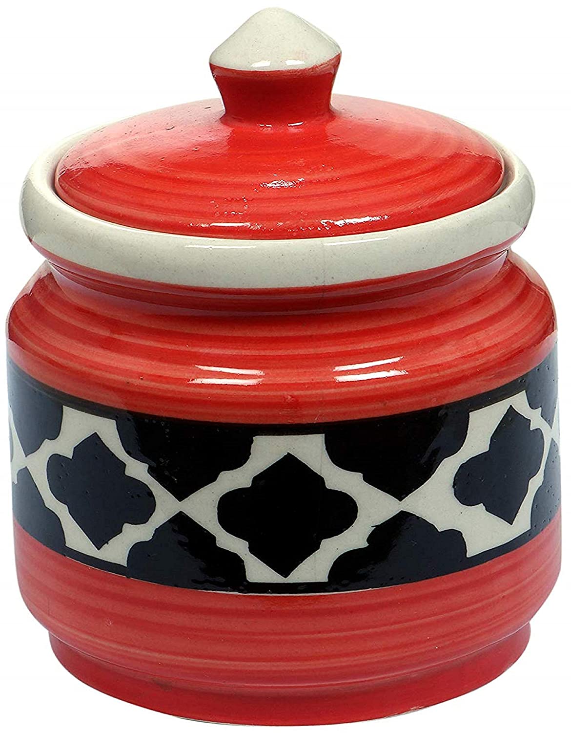 RAJ ROYAL Ceramic Storage Container Jar with Lid Storage Canister Red