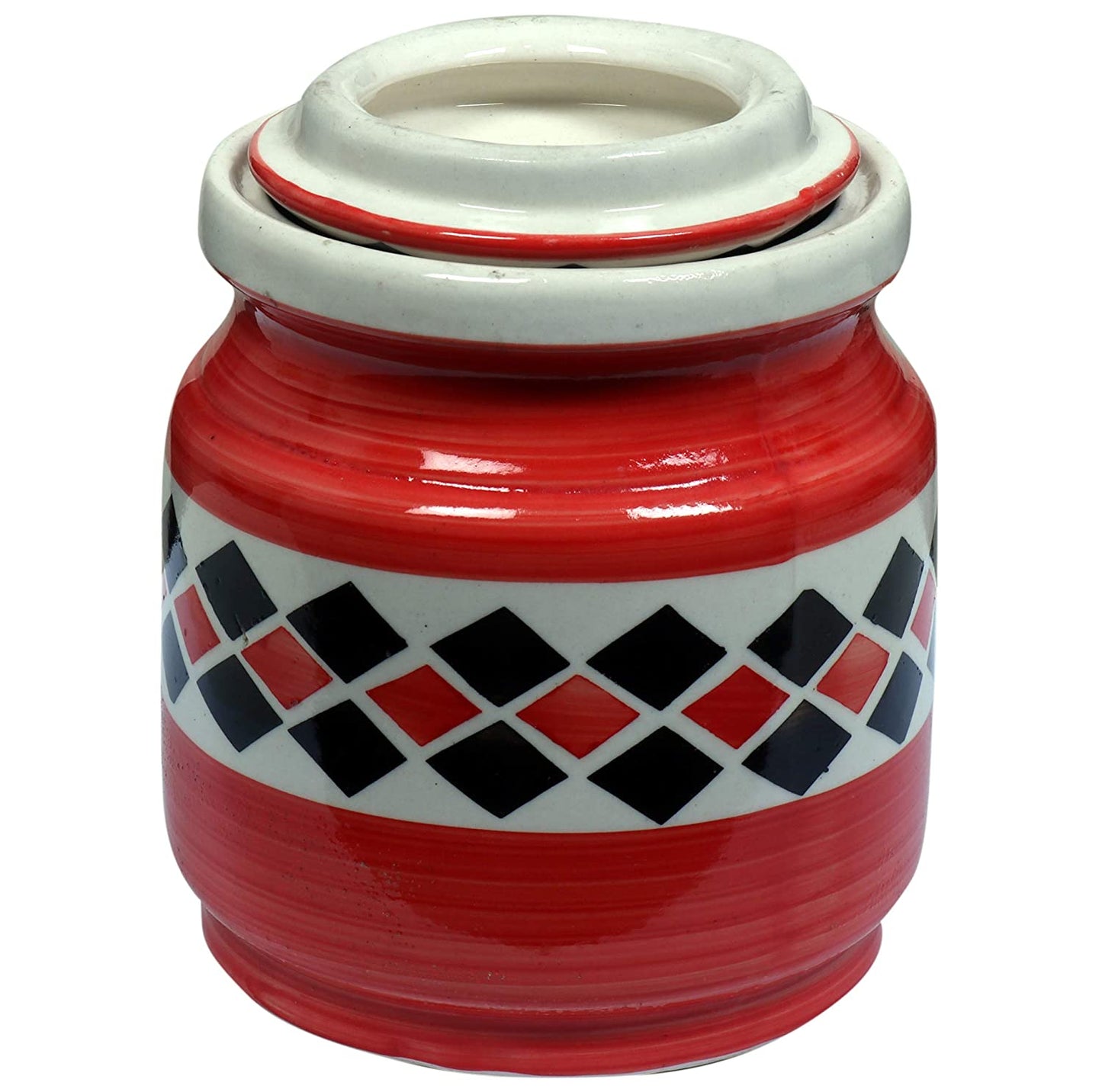 RAJ ROYAL Ceramic Storage Container Jar with Lid Storage Canister Red