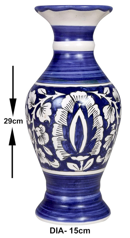RAJ ROYAL Ceramic Decorative Flower Vase Pot for Living Room Home Office Vases for Indoor Balcony Plants Flower Planting Vase for Home Decoration - 15x15x29 cm