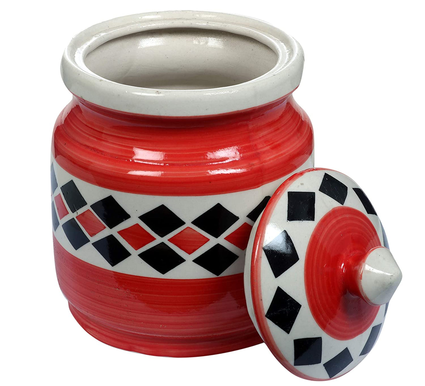 RAJ ROYAL Ceramic Storage Container Jar with Lid Storage Canister Red