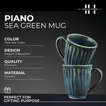 RAJ ROYAL Ceramic Mugs 250ml - Coffee/Tea Mugs - Microwave, Dishwasher Safe Tea Cups for Daily Use & Party (Set of 2 Cups)