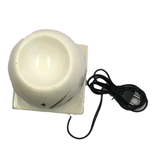 RAJ@ROYAL® White Oval Shaped Ceramic Electric Aroma Diffuser Essential Oil Burner Air Freshener for Home SPA Office Decor (15 x 12 cm, White)