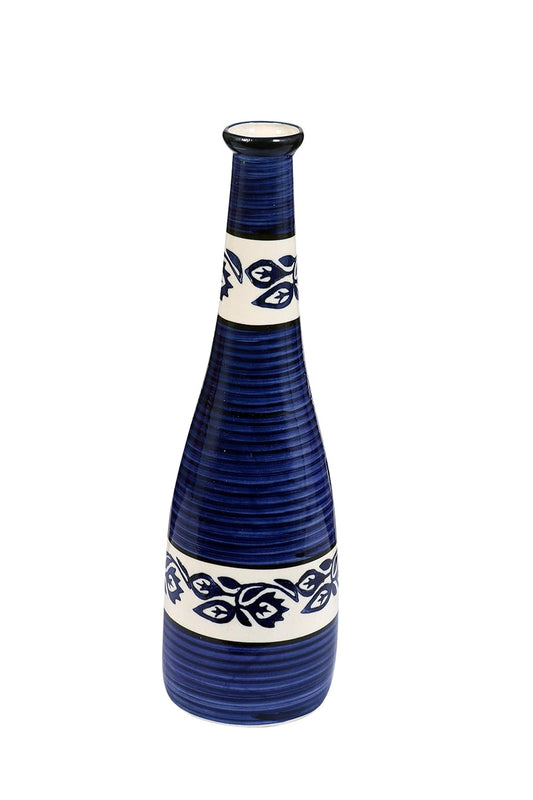 RAJ@ROYAL® Handmade Blue Color Ceramic Long Flower Vases for Home Decoration for Table Home Party Office Wedding, Flower Pot Vase for Living Room