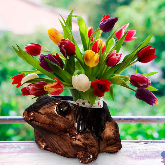 RAJ ROYAL Handcrafted Ceramic Frog Shape Flower Vase