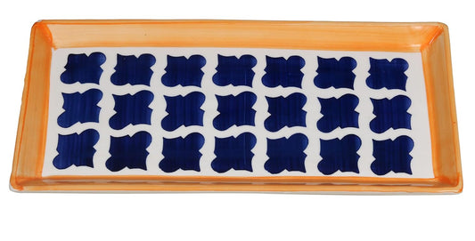 Raj Royal Ceramic Microwave Safe Serving Tray Hand Painted for Dinning Rooms - 1 Piece