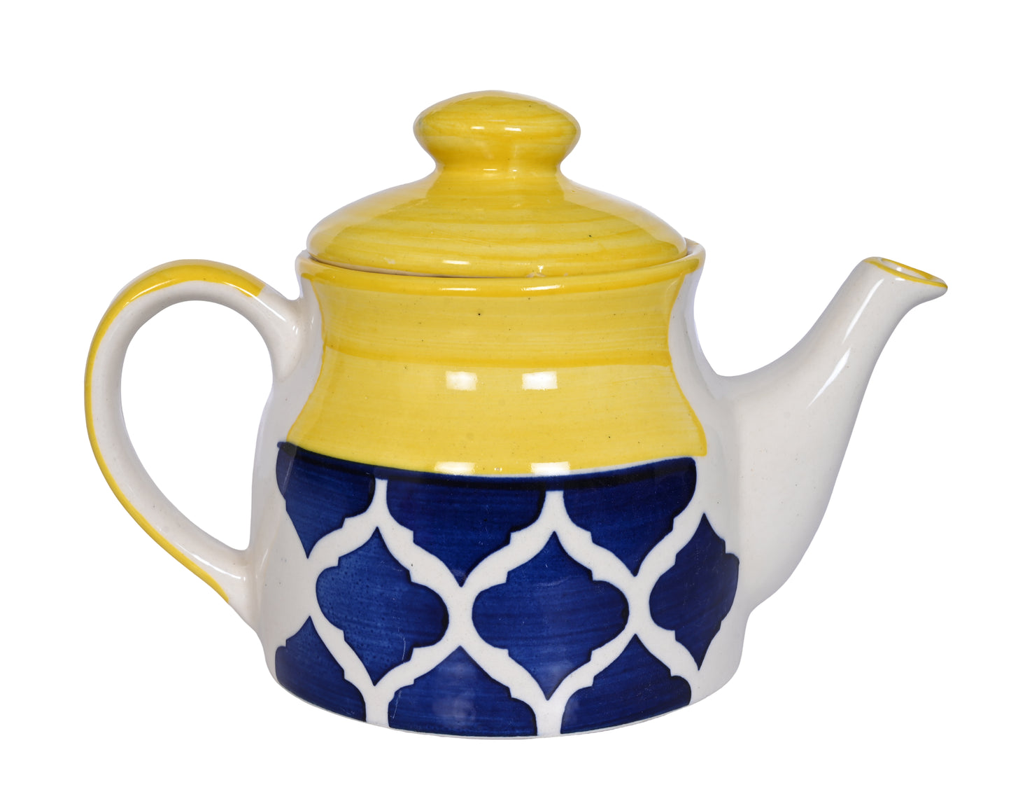 RAJ ROYAL Microwave Safe Hand Made Hand painted 4 Cups 1 Kettle and 1 Tray Tea Set Excellent Gift for Any Occasion