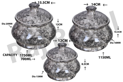 Raj Royal Ceramic Dinning Serving /Snack/ Mixing /Vegetable / Cereal / Soup / Salad / Tableware / Pudding Multipurpose / Desert / Food Storage Container Donga/ Degchi/ Handi / Casserole .