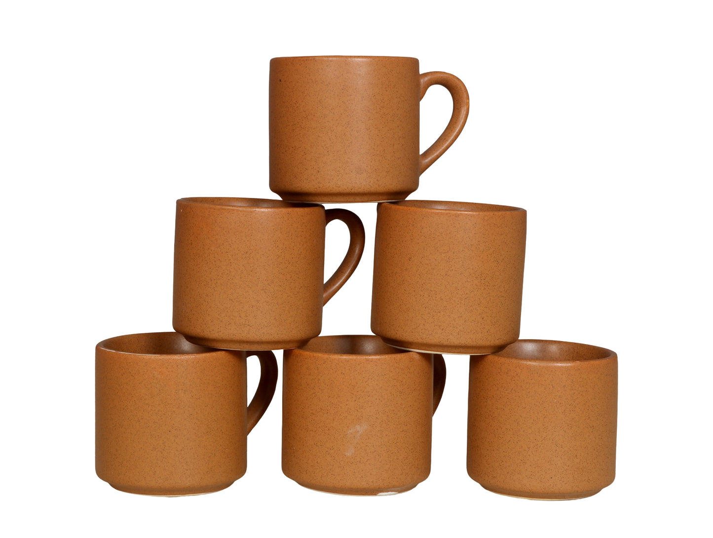 RAJ ROYAL Ceramic Tea Coffee Cup Set of 6 Matt Finish ( Set of 6, 125 ML Each)
