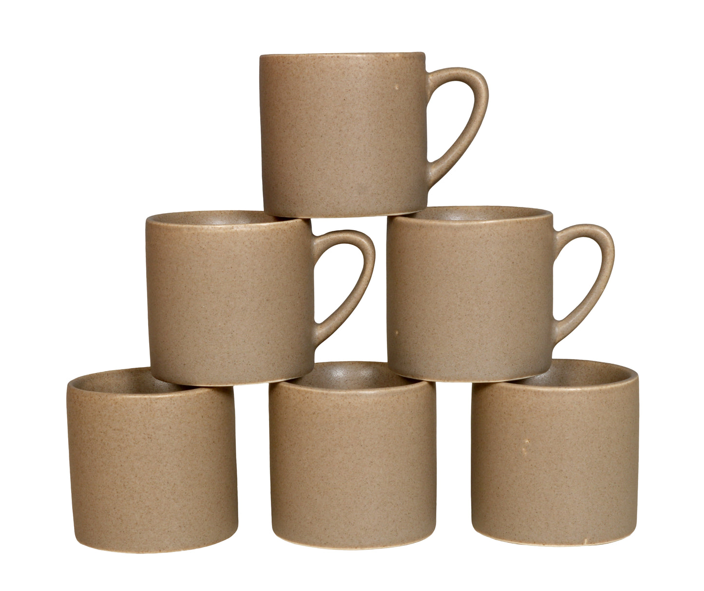 RAJ ROYAL Ceramic Tea Coffee Cup Set of 6 Matt Finish ( Set of 6, 125 ML Each)