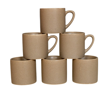 RAJ ROYAL Ceramic Tea Coffee Cup Set of 6 Matt Finish ( Set of 6, 125 ML Each)