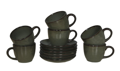 Raj Royal Stylish Print Ceramic Tea/Coffee Cups Set of 6 with Saucer (150ML)