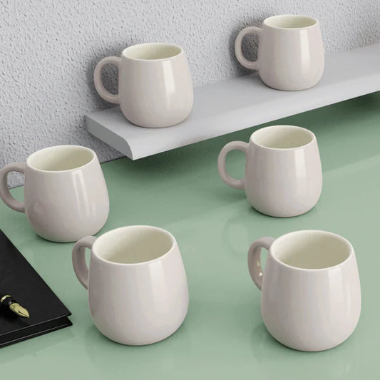 Set Of 6 Solid Ovule Lavender Tea Cup