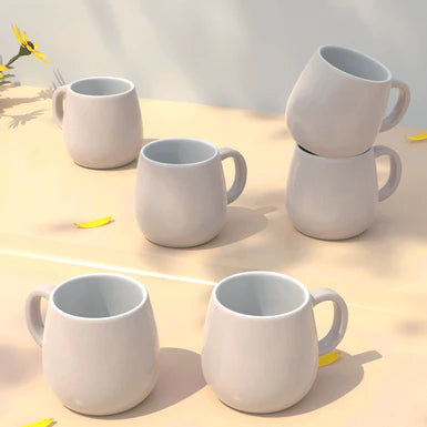 Set Of 6 Solid Ovule Lavender Tea Cup