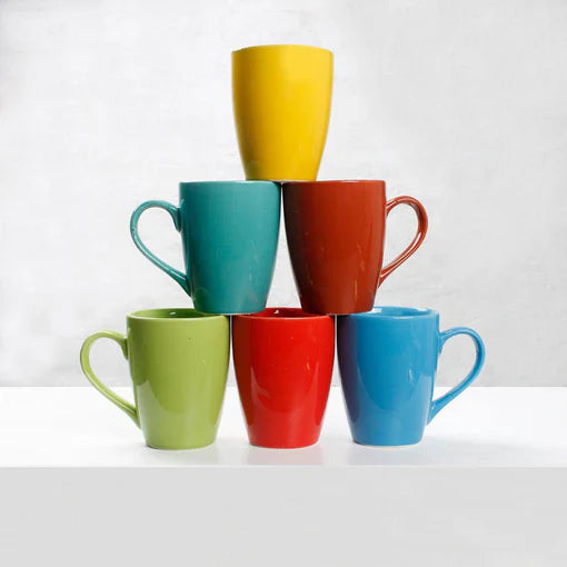 Solid Multicolor Coffee Mug (Set of 6)