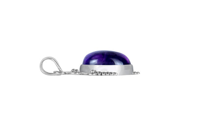 RAJ ROYAL Natural Amethyst Pendant in 925 Sterling Silver