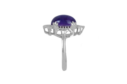 RAJ ROYAL Natural Amethyst Finger Ring in 925 Sterling Silver