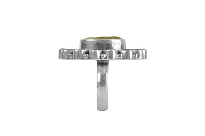 RAJ ROYAL Natural Gemstone Flower Ring in 925 Sterling Silver