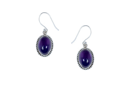 RAJ ROYAL Natural Amethyst Stud Earring Set in 925 Sterling Silver