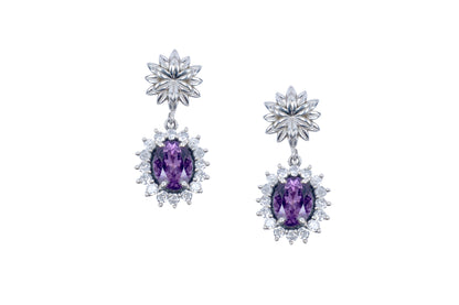 RAJ ROYAL Natural Amethyst Stud Earring in 925 Sterling Silver